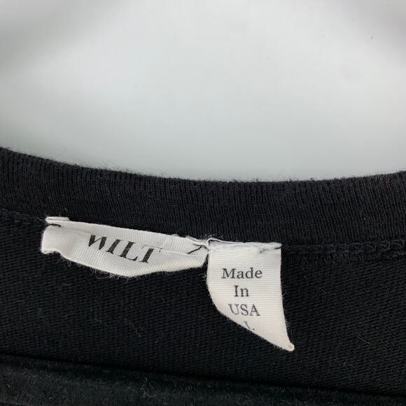 Wilt Raw Soft Slanted Tee Dress Womens Size Large Short Sleeve Black 100% Cotton - Picture 5 of 6